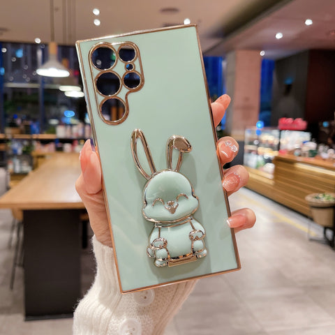 6D Niedliche Kaninchen Handyhülle mit verstecktem Ständer für Samsung Galaxy 