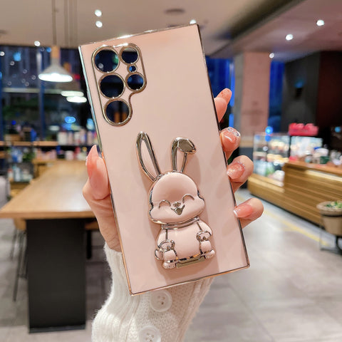 6D Cute Rabbit Hidden Stand Phone Case for Samsung Galaxy