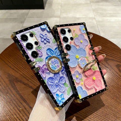 2024 New Fashion Flower Square Shockproof Phone Case For Samsung Galaxy