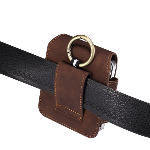 Luxury Vintage Genuine Leather Belt Bag for Samsung Z Flip 5/4/3 5G