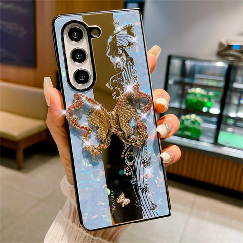Luxury Butterfly Ring Stand Holder Phone Case For Samsung Galaxy Z Fold 5/4/3