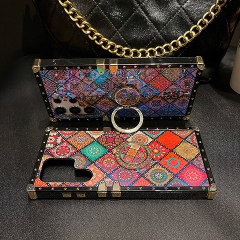 Retro Boho Style Ring Case With Lanyard for Samsung Galaxy S Note A Series