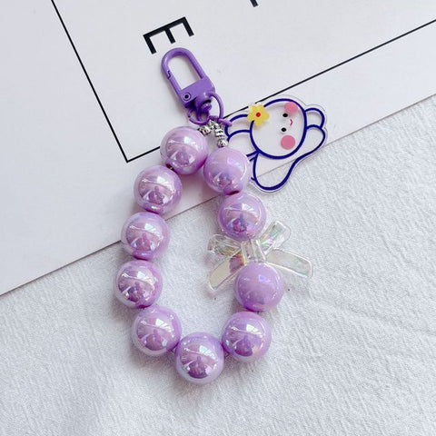 Cute Bear Colorful Beads Phone Case Mobile Key Car Bag Pendant