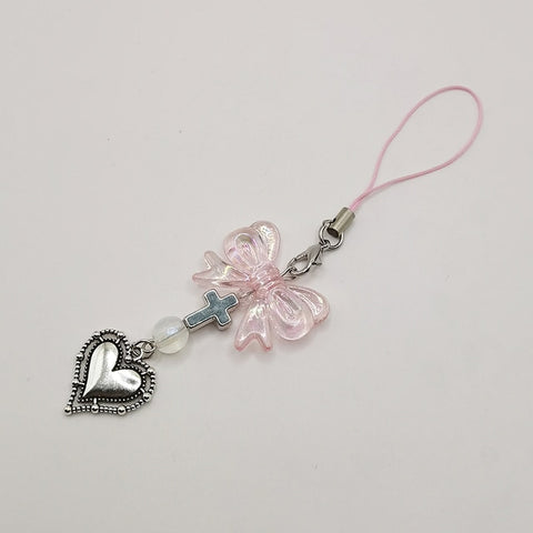 Pink Phone Charms Pendant Key Chain